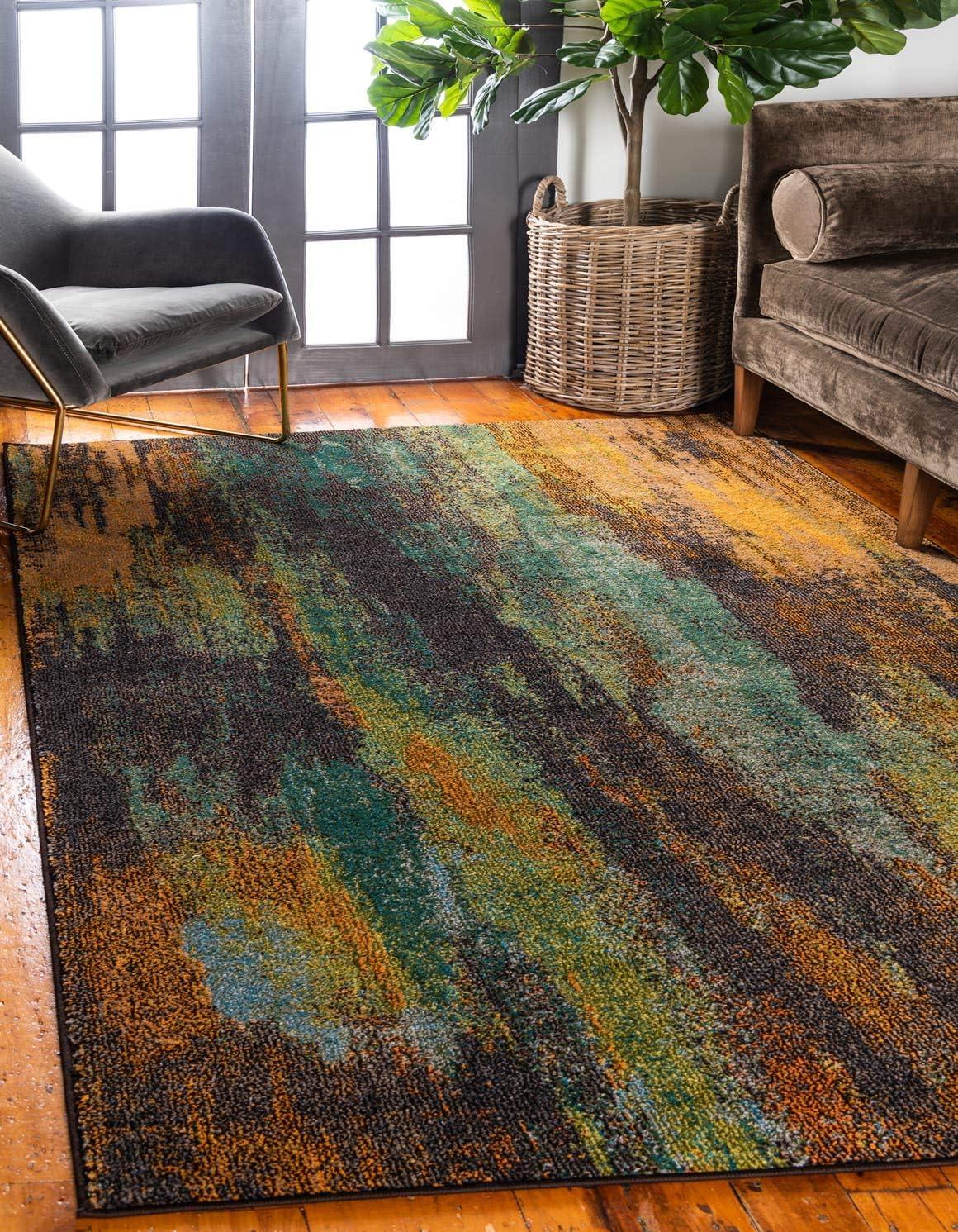 Unique Loom 6' 1 x 9' 0 Jardin Lilly Multi Area Rug