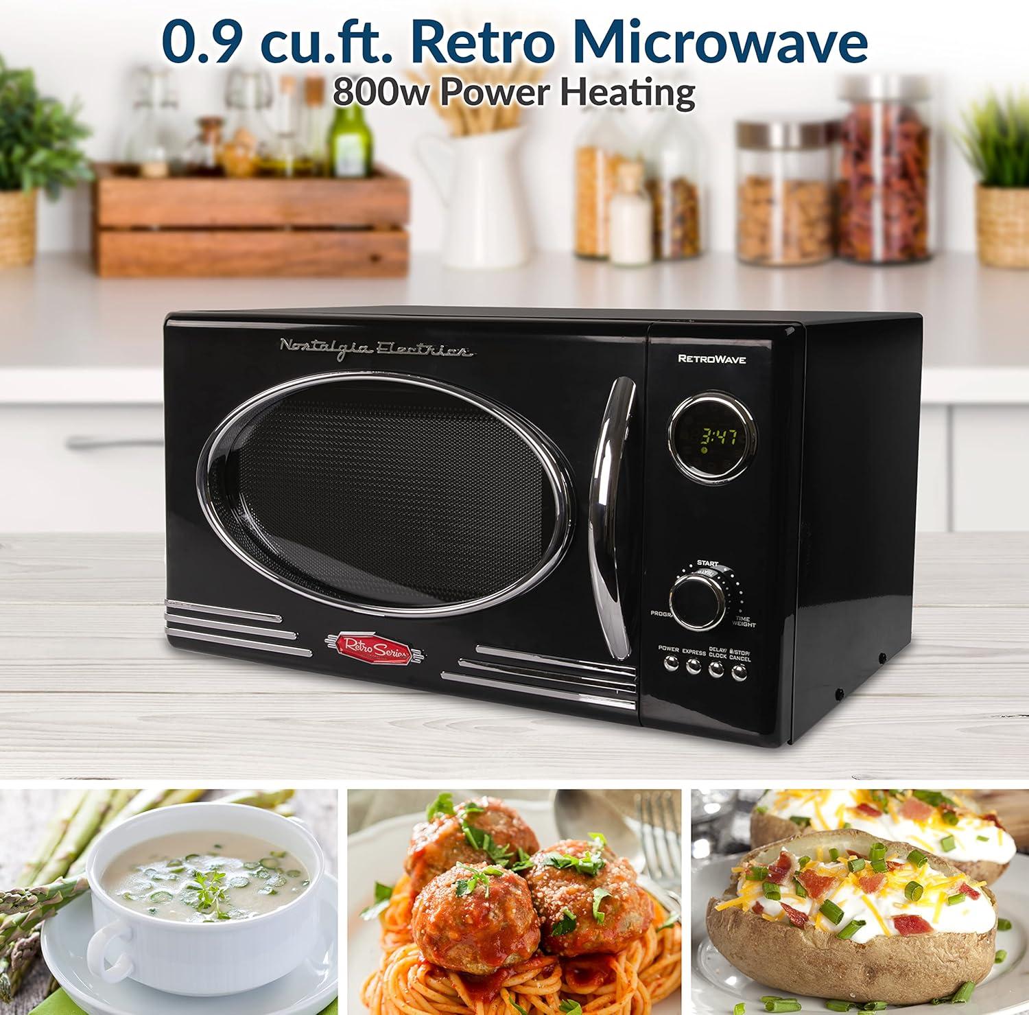 Nostalgia Retro 19" 0.9 cu ft. 800-Watt Countertop Microwave Oven