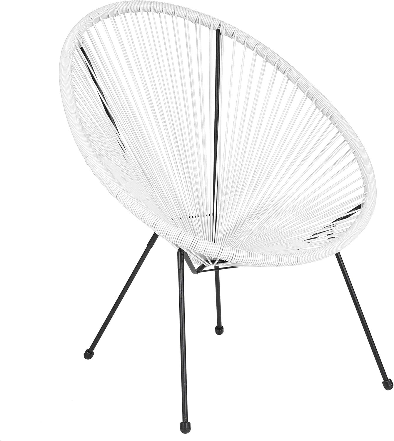 Flash Furniture Valencia Oval Comfort Series Take Ten White Papasan Lounge Chair