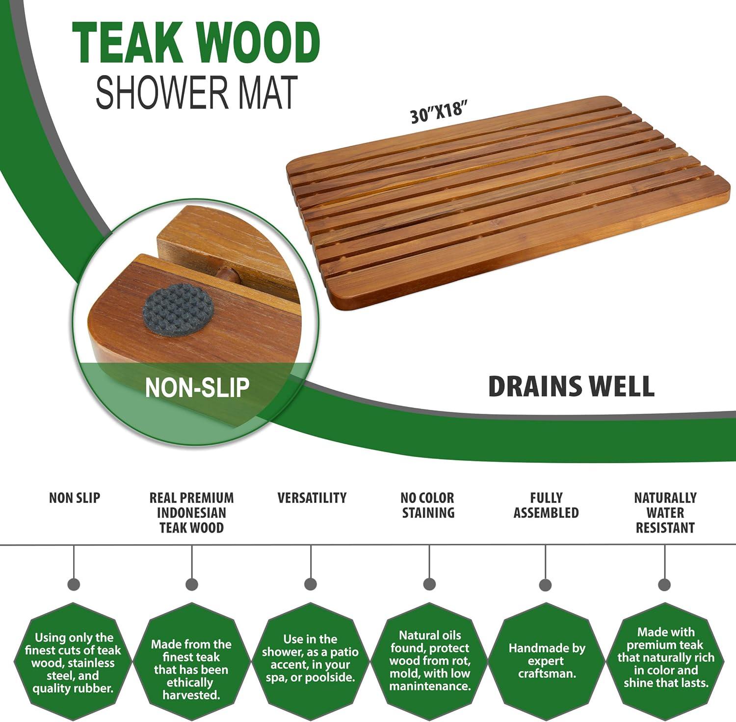 Teak Shower Mat