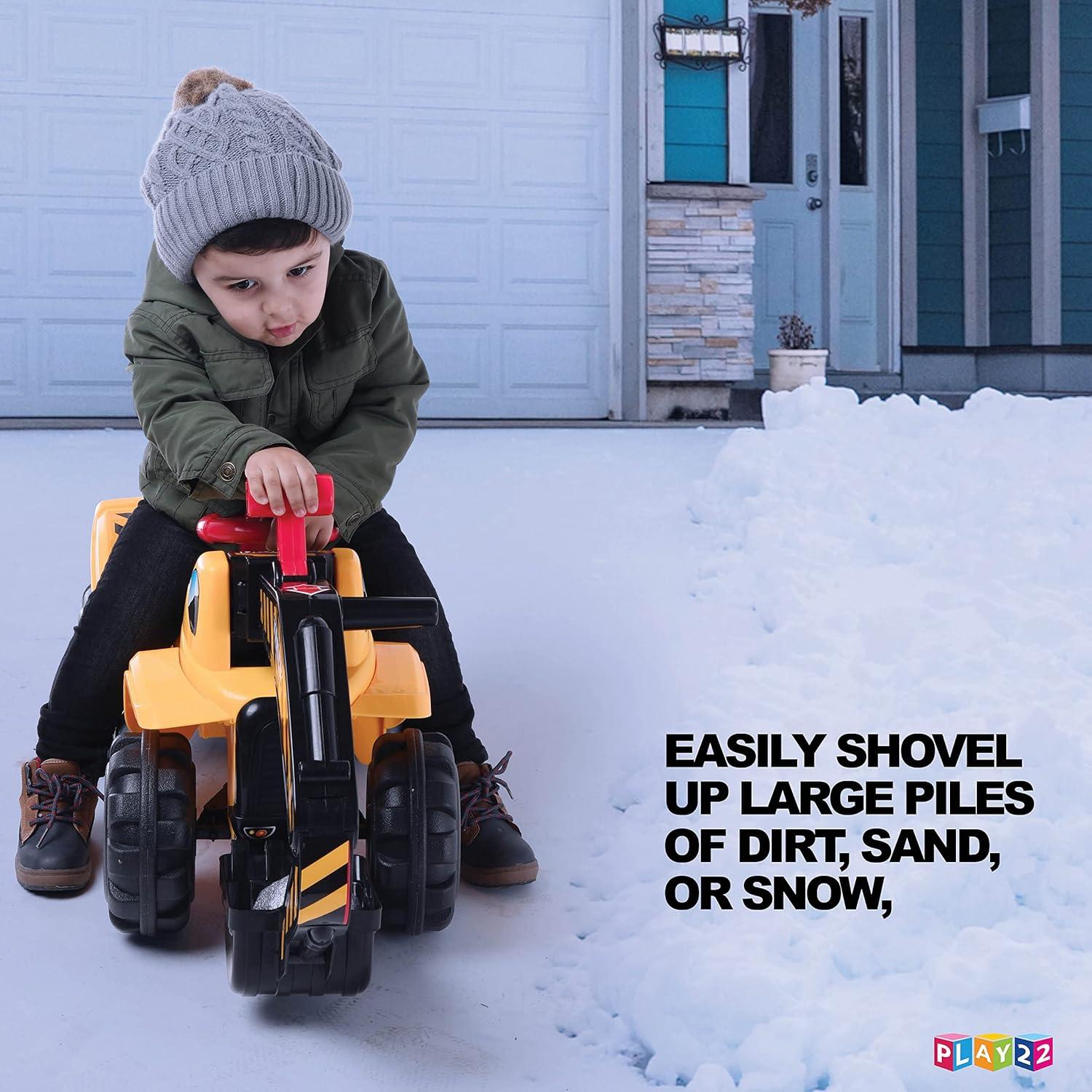 Toy Tractors For Kids Ride On Excavator - Music Sounds Digger Scooter Tractor Toys Bulldozer Includes Helmet With Rocks - Ride On Tractor Pretend Play - Toddler Tractor Construction Truck - By Play22