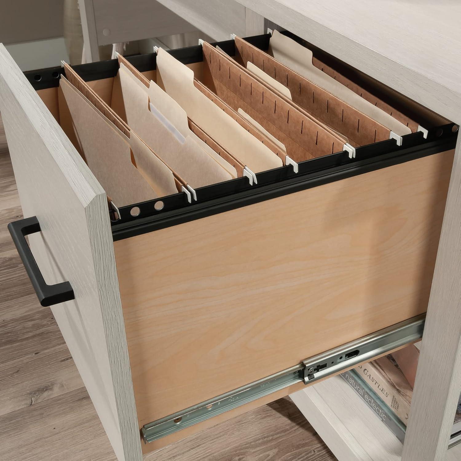 Summit Station 2 Drawer Desk Glacier Oak - Sauder: Home Office, Letter-Size File Storage, Laminated Surface: MDF Construction, Metal Hardware