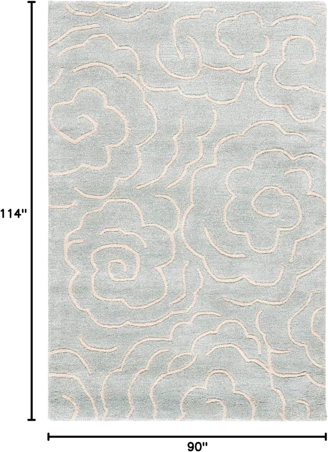 Soho SOH812 Hand Tufted Area Rug - Soft Lt. Blue/Ivory - 7'6"x9'6" - Safavieh.