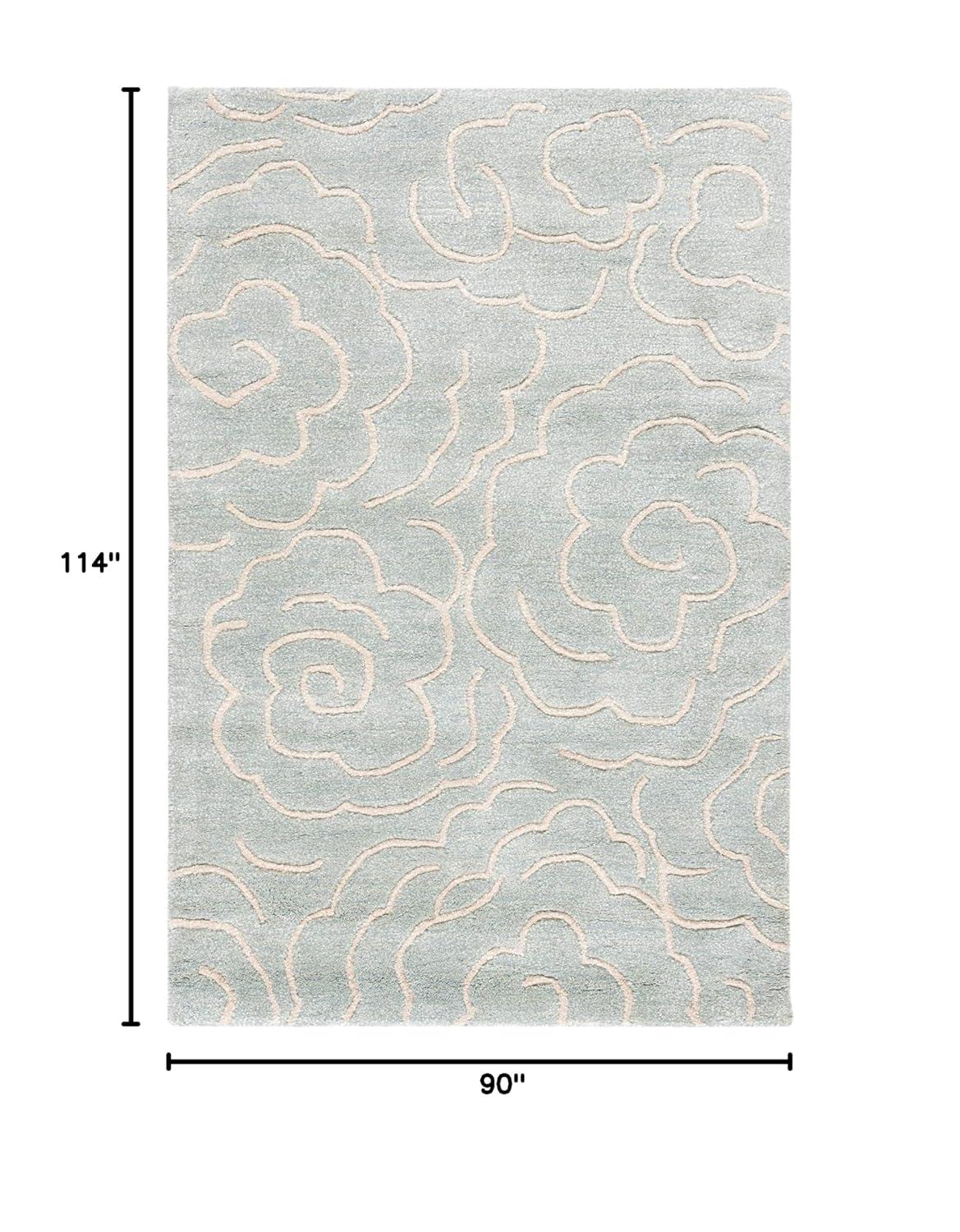 Soho SOH812 Hand Tufted Area Rug - Soft Lt. Blue/Ivory - 7'6"x9'6" - Safavieh.