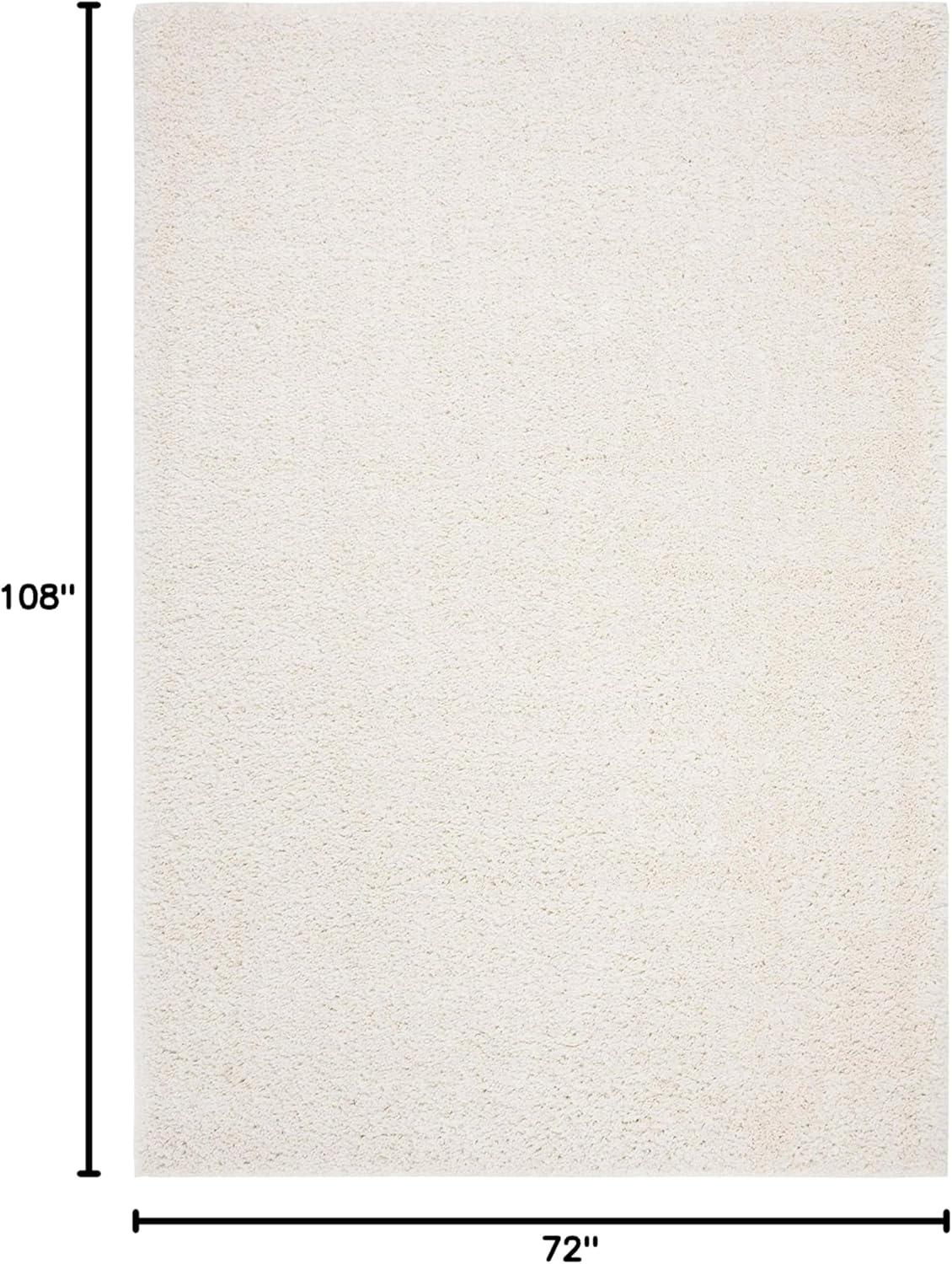 August Shag 900 AUG900 Power Loomed Indoor Area Rug - Ivory - 6'x9' - Safavieh