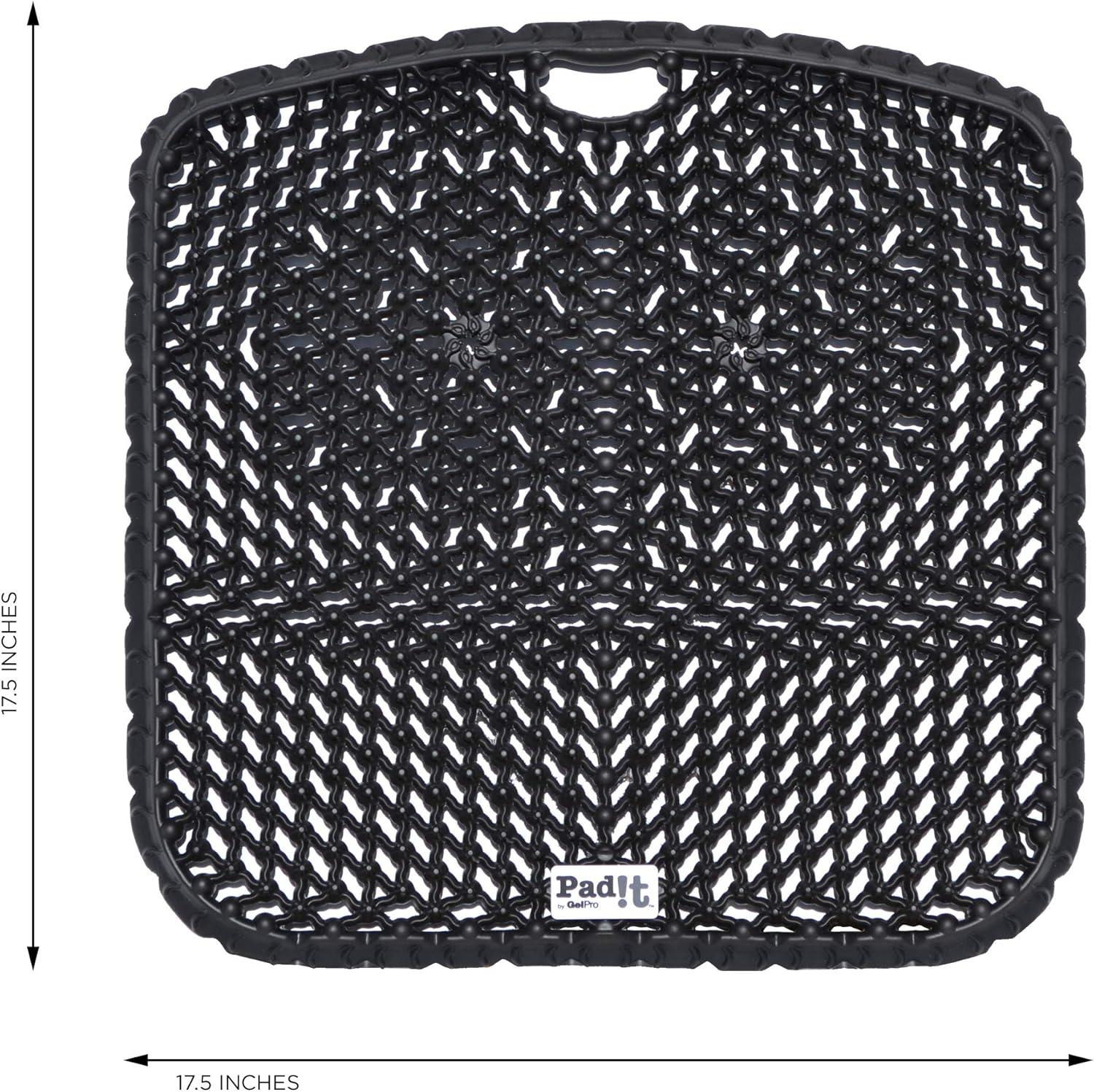 Pad-It By GelPro Multi-Purpose Seat Cushion for Indoor, Outdoor Comfort While Kneeling, Sitting Or Standing, 17.5” x 17.5”, Black