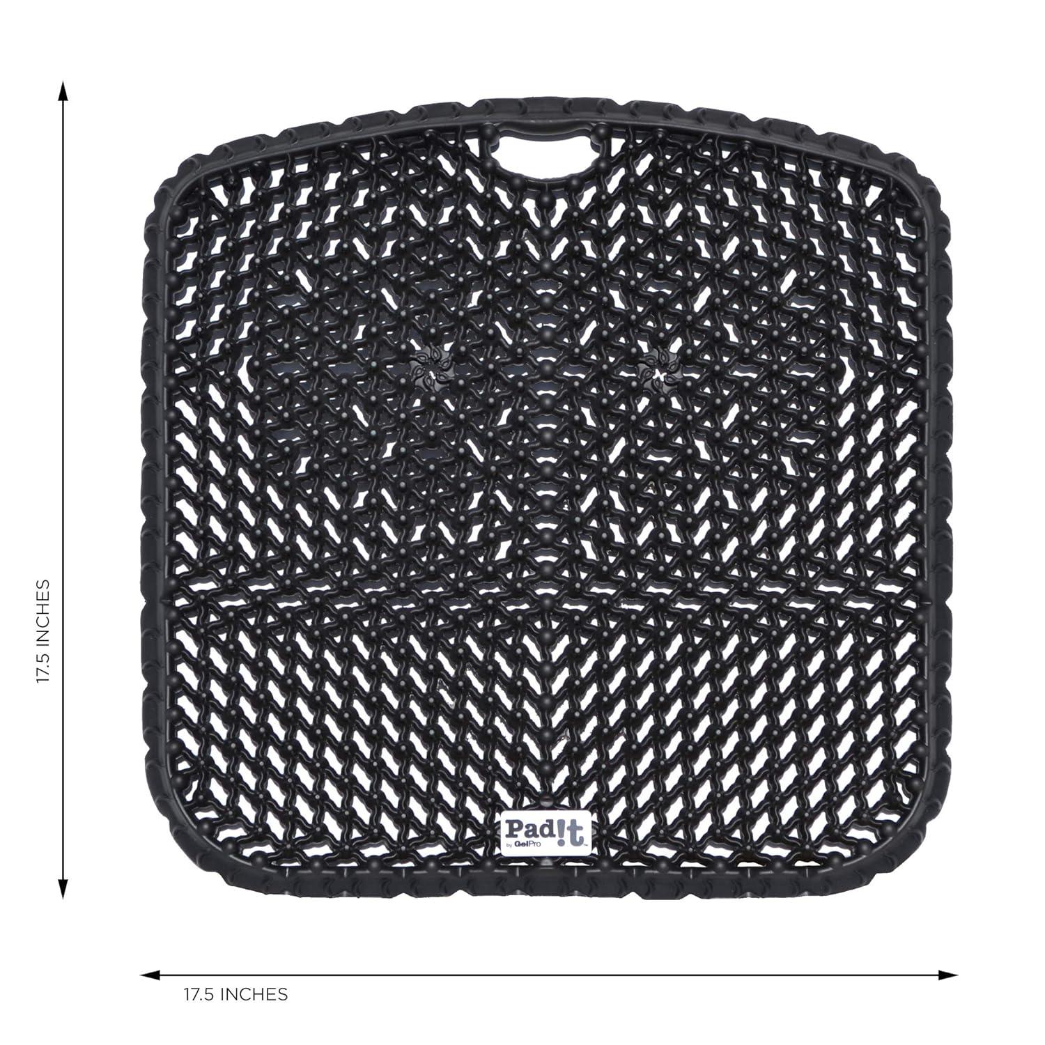 Pad-It By GelPro Multi-Purpose Seat Cushion for Indoor, Outdoor Comfort While Kneeling, Sitting Or Standing, 17.5” x 17.5”, Black