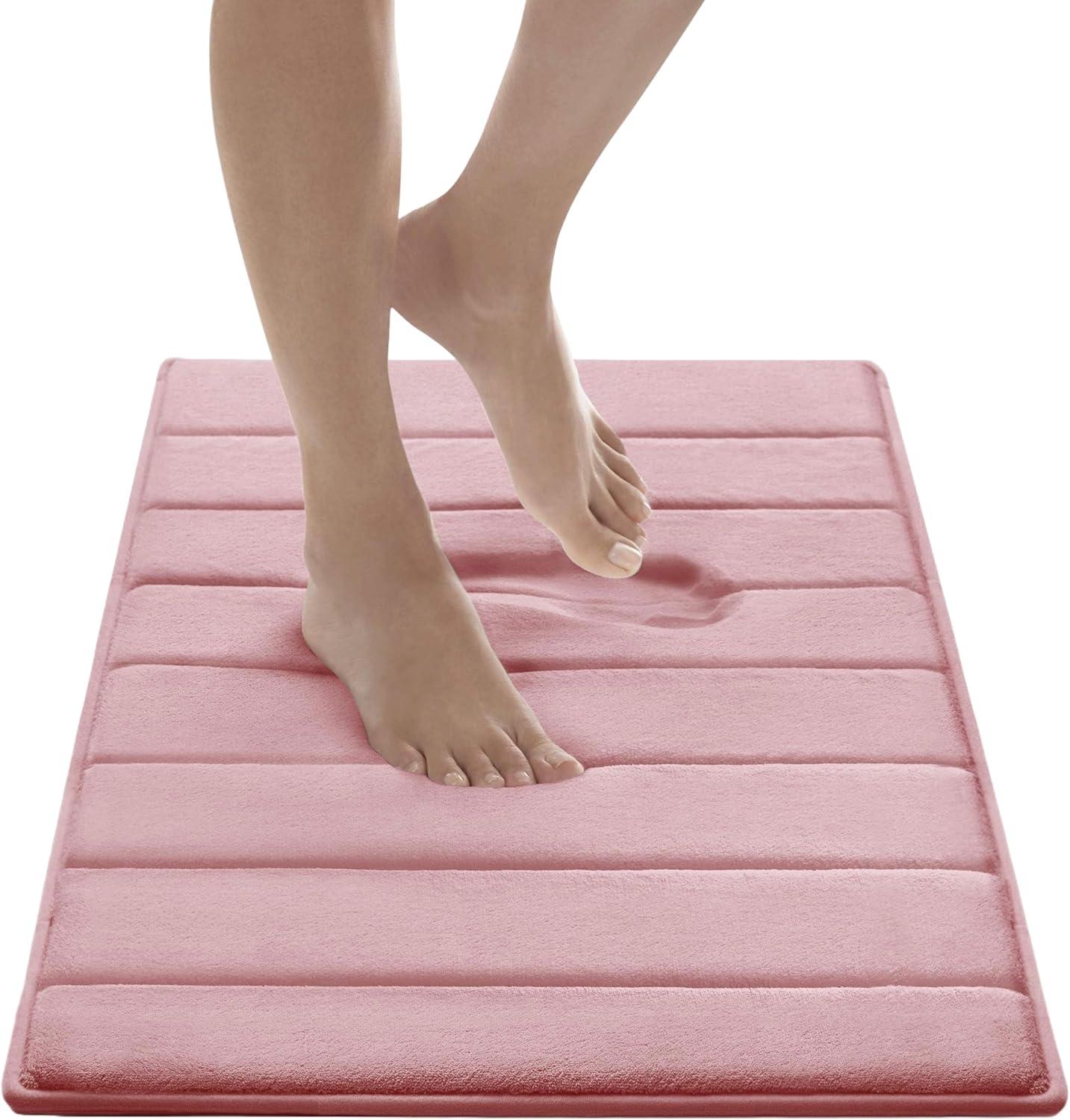 Microdry 17"x24" MICRODRY Ultra Absorbent CoreTex Quilted Memory Foam Bath Rug/Runner : Microfiber, Machine Washable, Non-Slip Backing