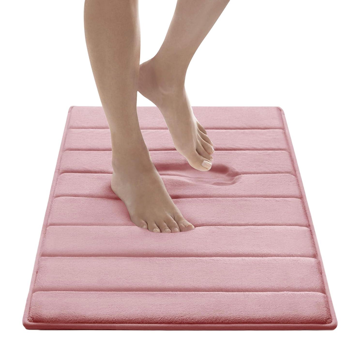 Microdry 17"x24" MICRODRY Ultra Absorbent CoreTex Quilted Memory Foam Bath Rug/Runner : Microfiber, Machine Washable, Non-Slip Backing