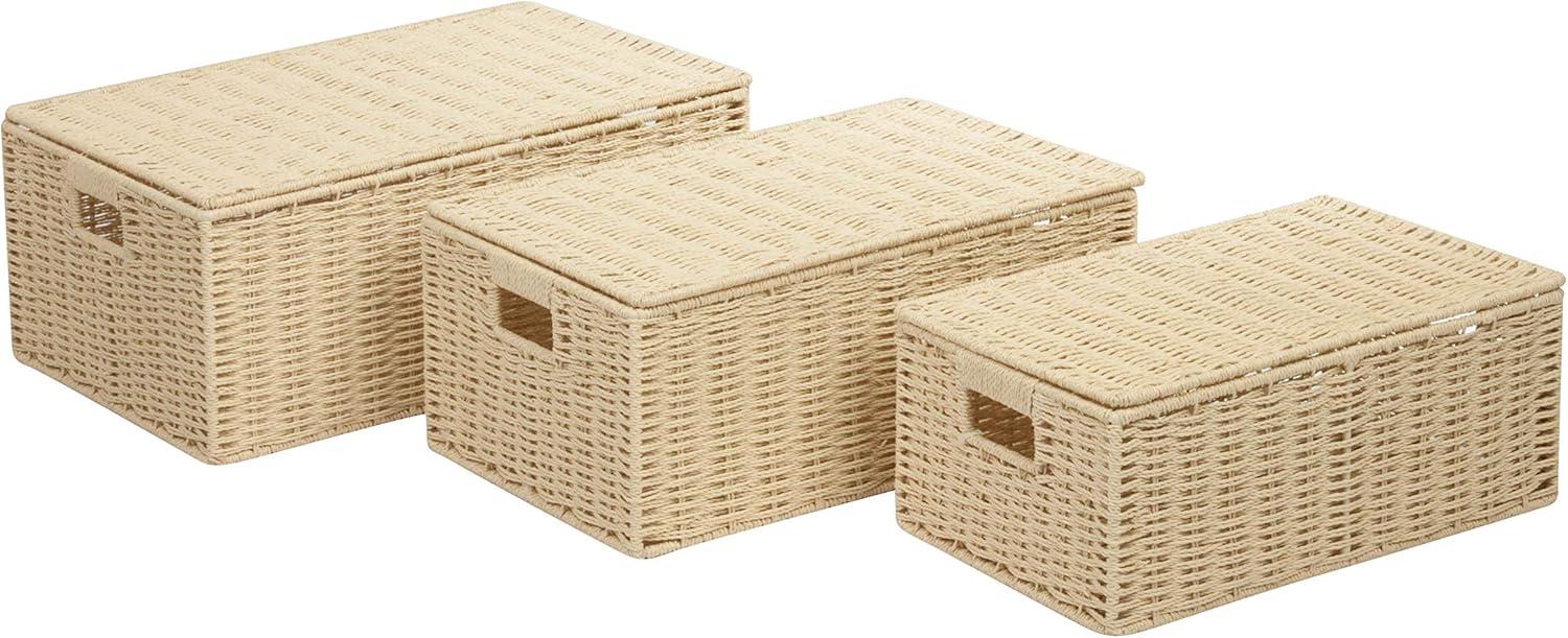 Honey-Can-Do Paper Rope Cord Basket Set of 3, Natural