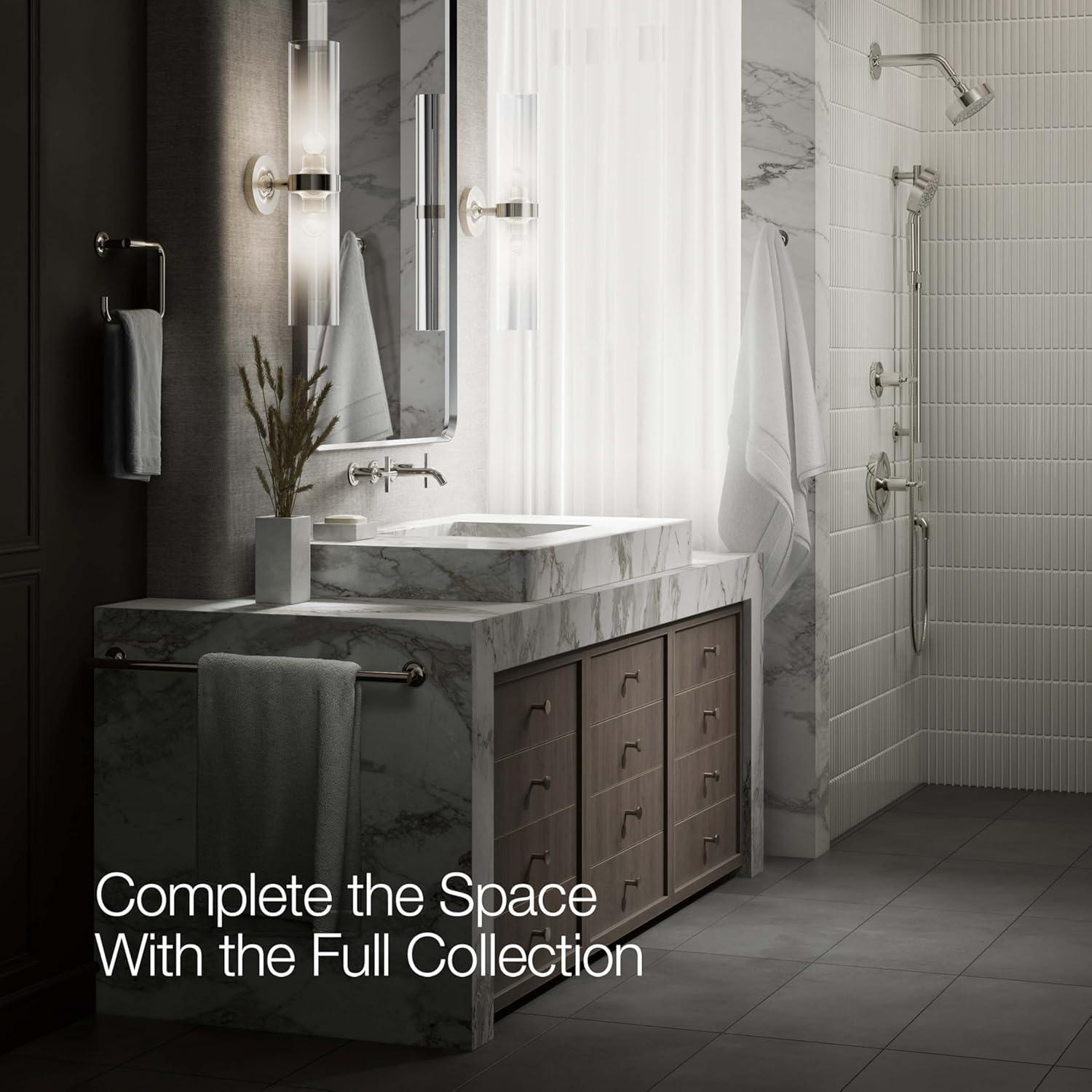 Kohler ® Purist ® Polished Nickel Wall-Mounted Bathroom Sink Faucet and Handles