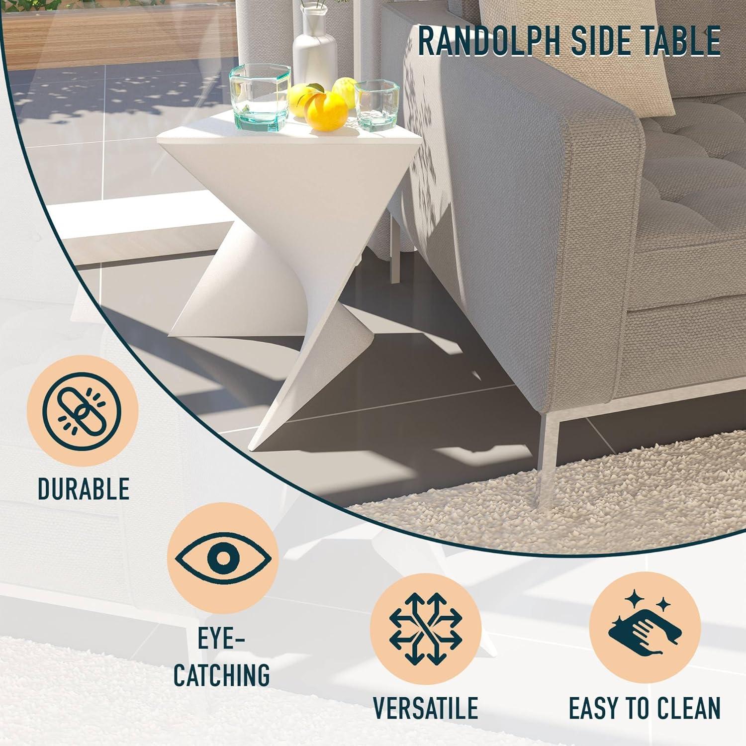 LeisureMod Danbury Modern Vanity Side Table, White