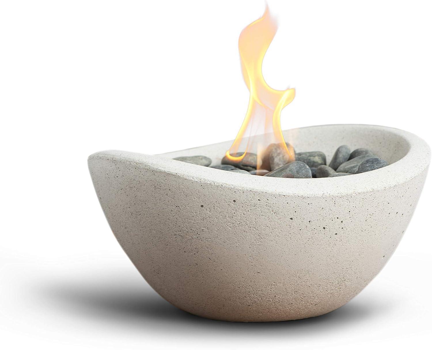 TerraFlame TerraFlame Wave Concrete Table Top Gel Fuel Fire Bowl - Indoor and Outdoor Use