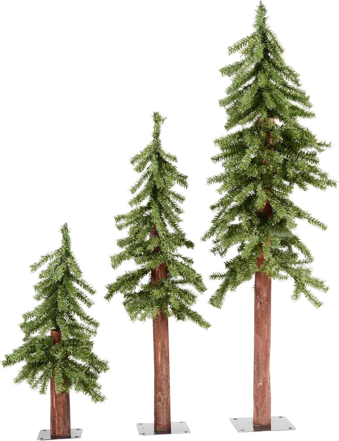 Vickerman Natural Alpine Artificial Christmas Tree Set