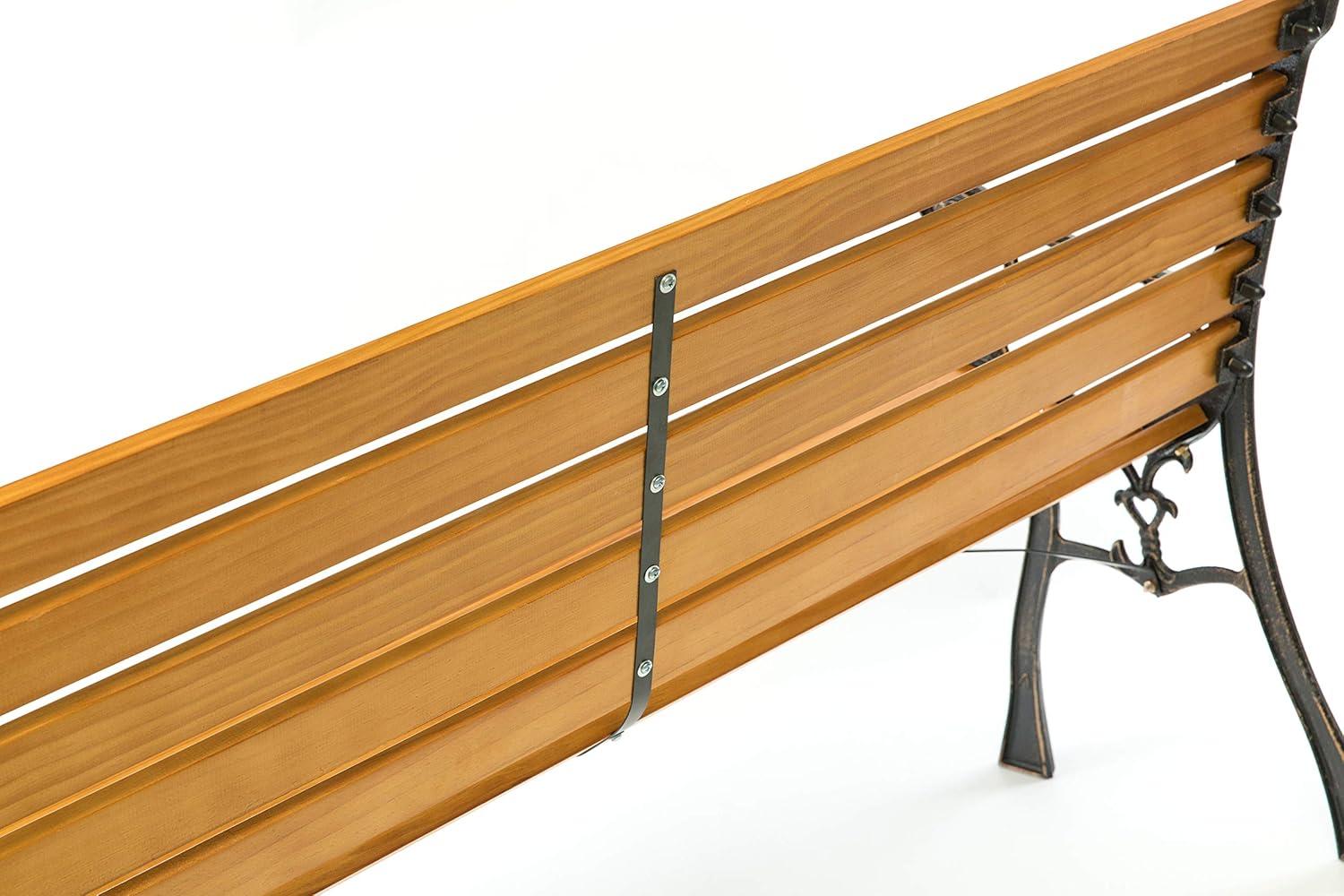 Kambrya Metal/Solid Wood Outdoor Bench