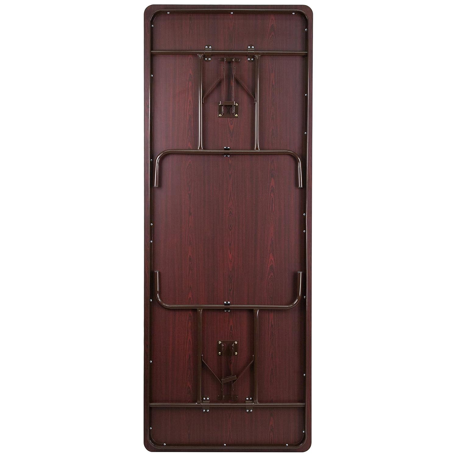 Flash Furniture Wofford 24" x 48" Rectangular High Pressure Mahogany Laminate Folding Banquet Table