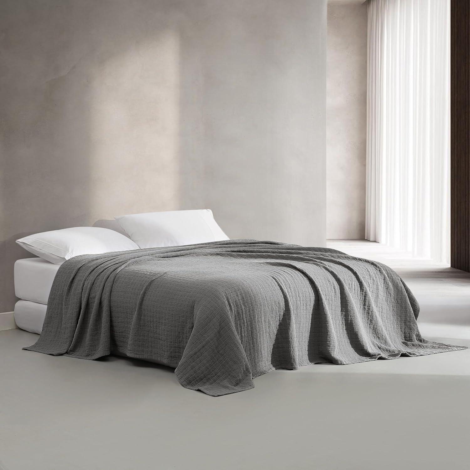 Calvin Klein Essential Garment Washed Solid Reversible Cotton Coverlet