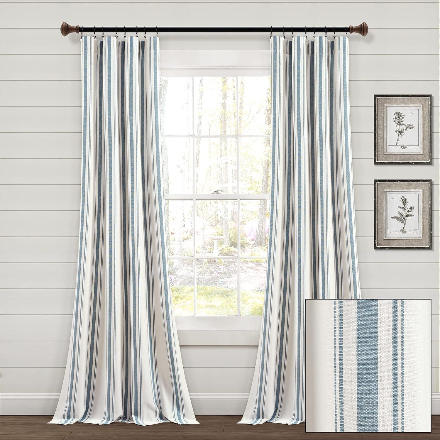 Cotton Blend Semi Sheer Curtain Pair