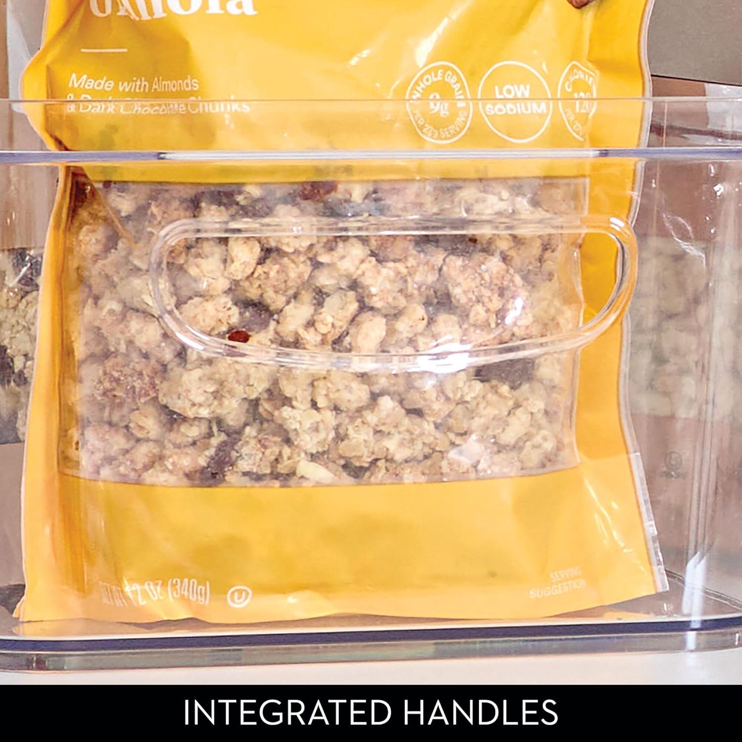 iDesign iDesign Crisp Fridge and Pantry Storage Organizer Bin with Handles, Container for Food, Drinks, Produce Organization, BPA-Free, 16" x 8" x 5" - Clear