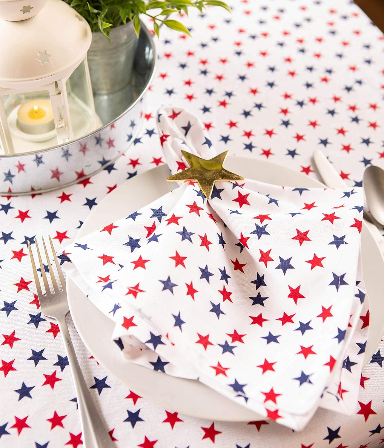 DII Americana Stars Print Tablecloth 70 Round