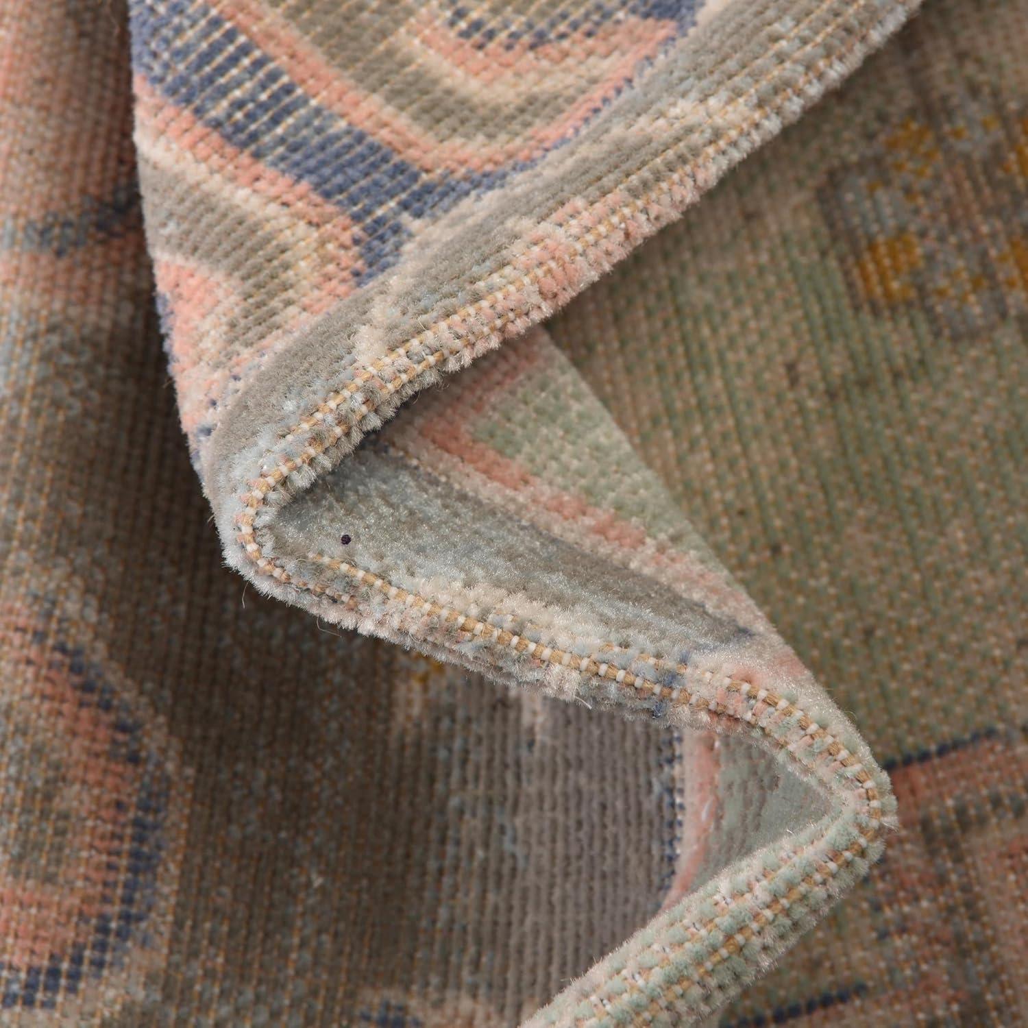 Unique Loom Whitney Collection Area Rug - Geneva (7' 10" Octagon Pink/Blue)