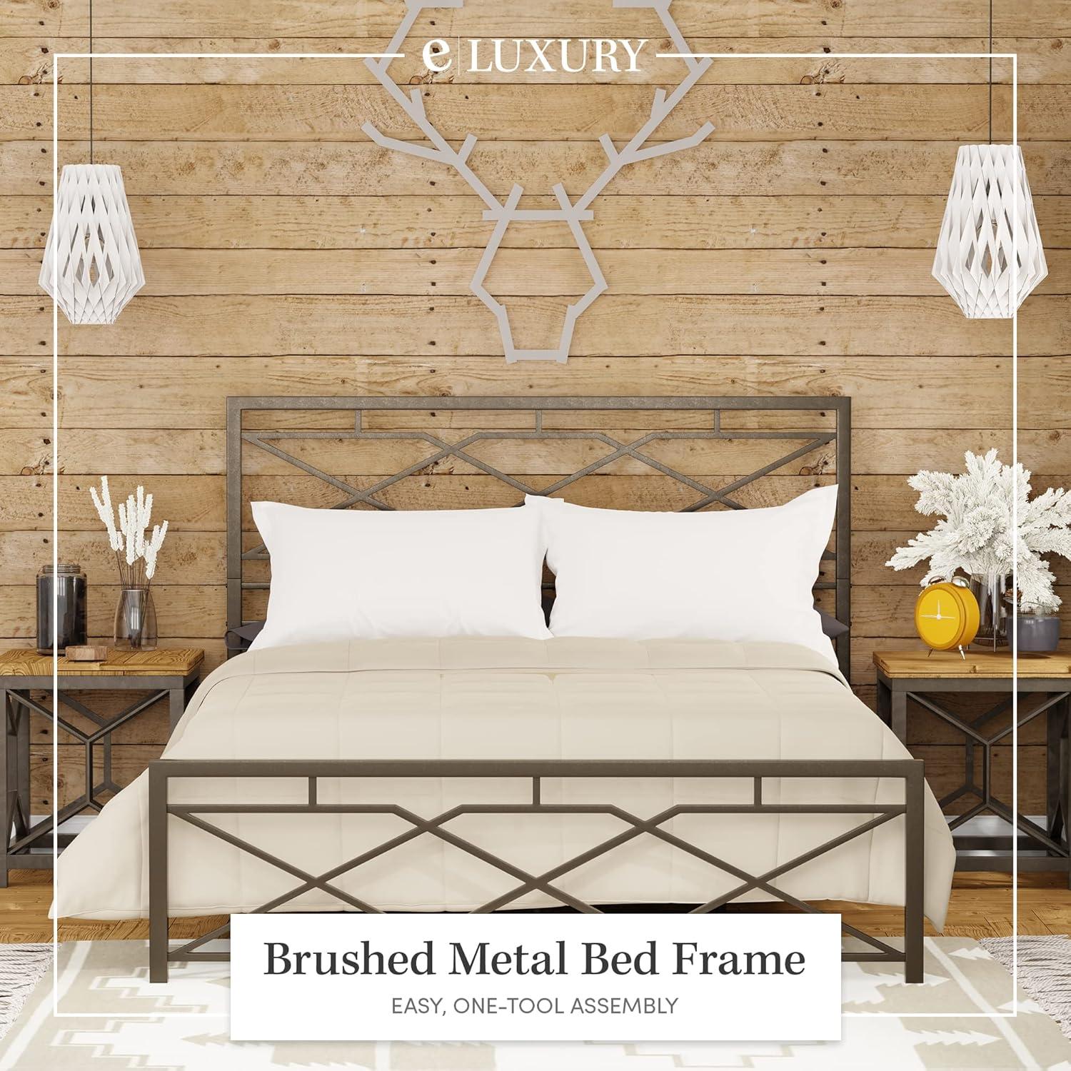 17 Stories Mcintosh Industrial Metal Snap Assembled Bed Frame