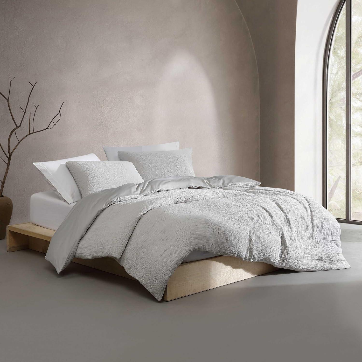 Calvin Klein Washed Texture Solid Cotton Duvet Cover Set