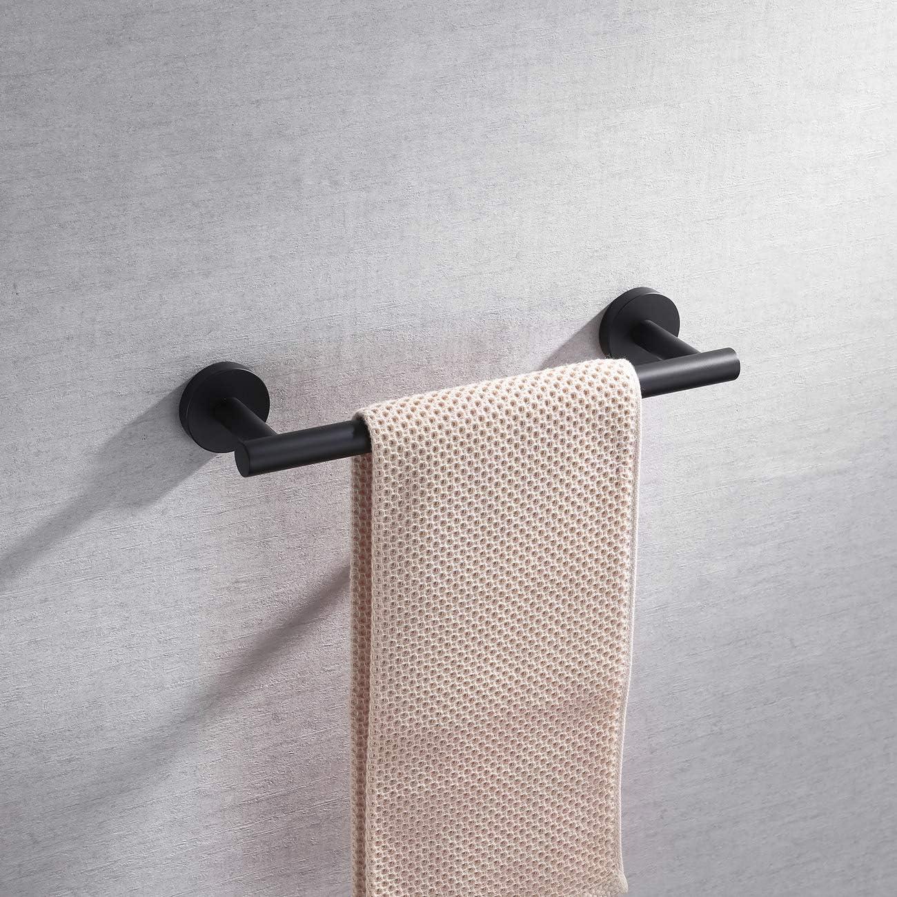 Matte Black 12 Inch Stainless Steel Wall Mounted Towel Bar