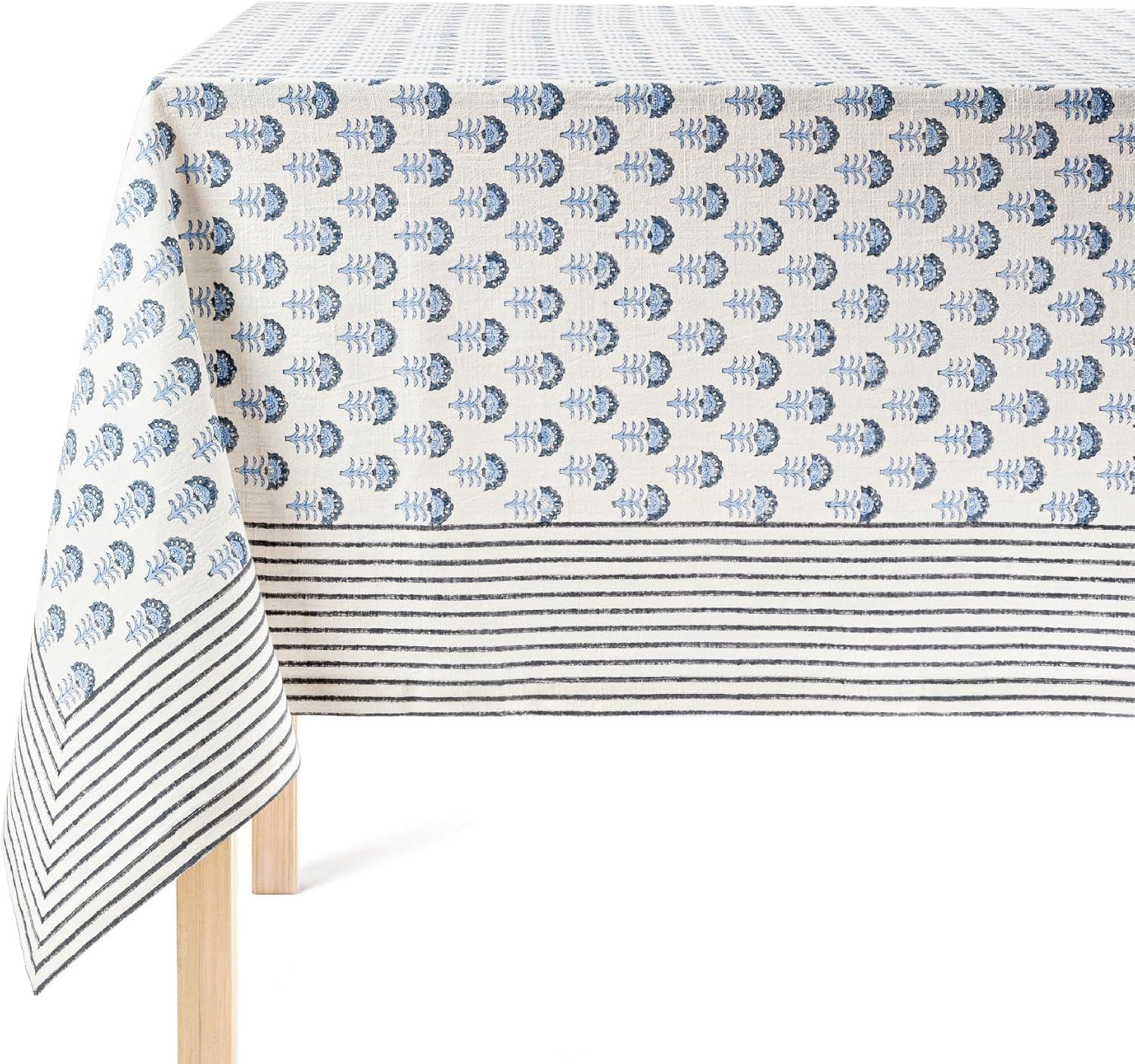 over&back Hand-Blocked Tablecloth