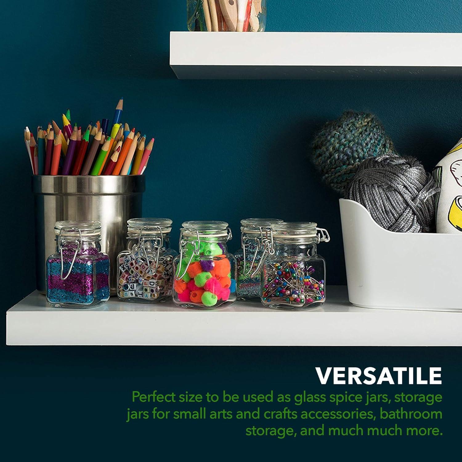 12 Pack, 3 oz Airtight Glass Jars with Leakproof Lids - Spice Jars, Party Favors