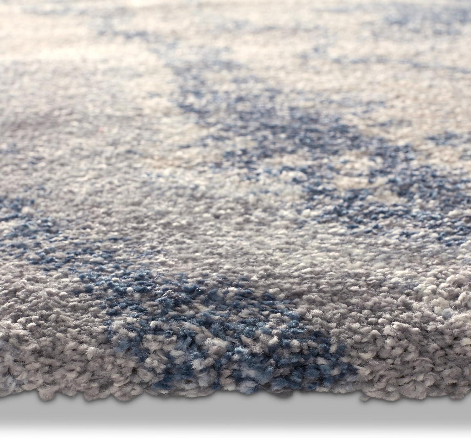 3'x10' Vibe by Orion Abstract Area Rug Blue/Light Gray - Jaipur Living: High Pile Runner, Vintage Style, Indoor Use