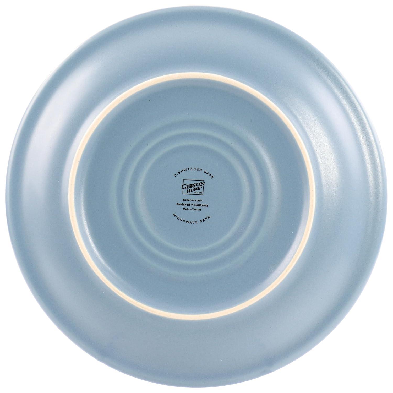 Gibson Home Siam 12 Piece Round Stoneware Dinnerware Set in Blue