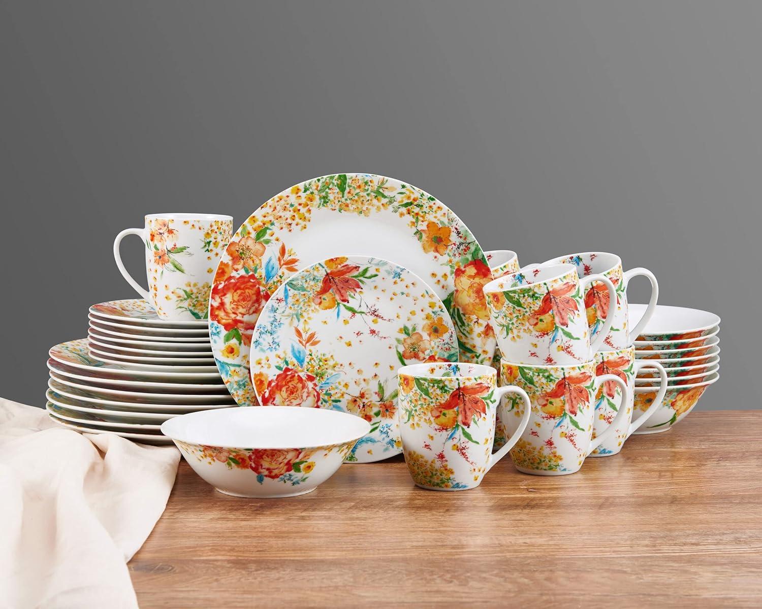Fitz and Floyd Fitz and Floyd Garden Delight 32-Piece Porcelain Dinnerware Set, Service for 8