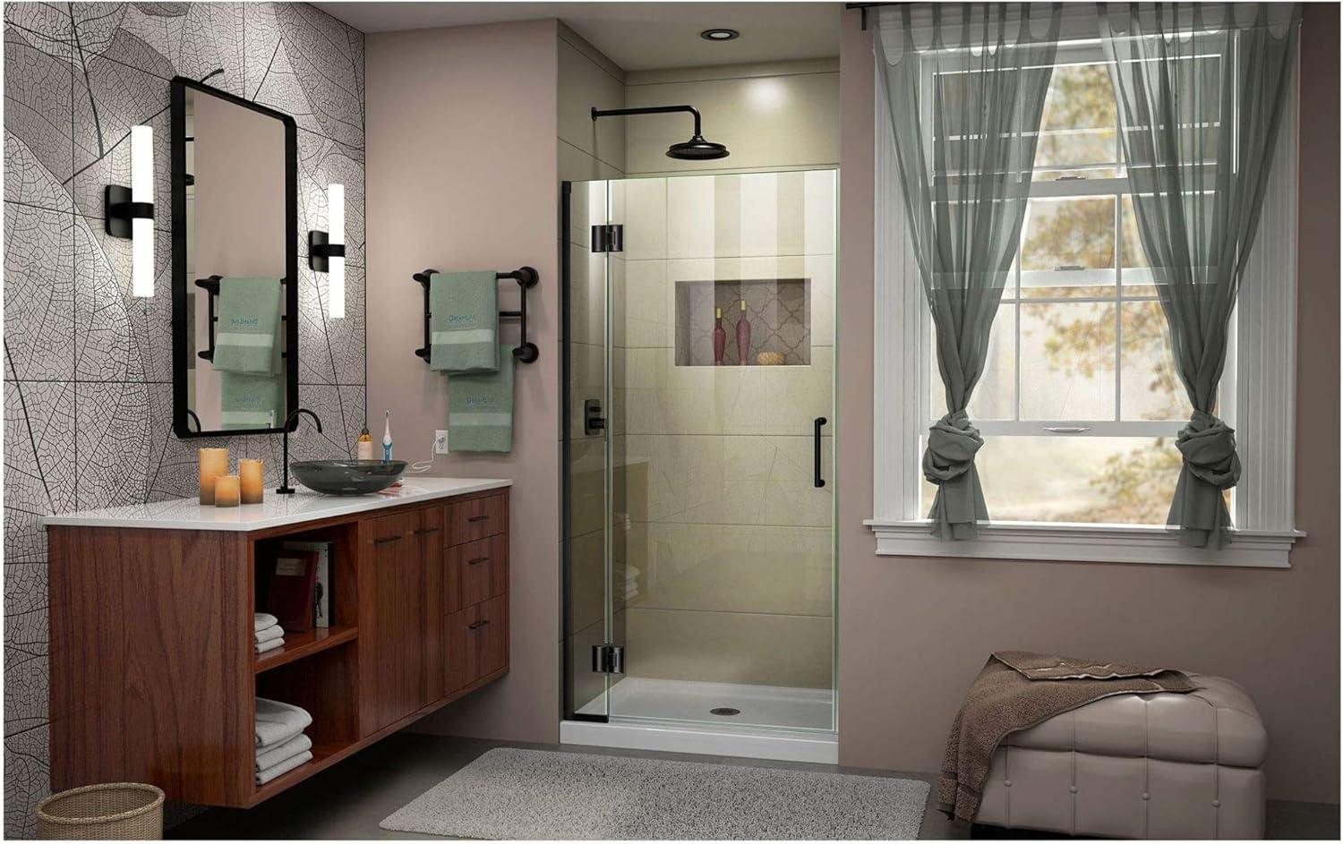 Unidoor-X 36" Frameless Clear Glass Hinged Shower Door