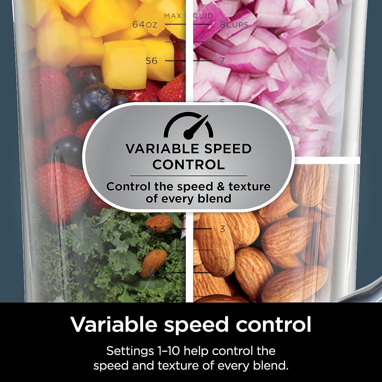 Ninja Ninja® Detect Power Blender Pro & Personal Single-Serve, BlendSense Technology, For-Smoothies, Food and More, Compact Design, 1800 P-Watts, with 72 oz. Pitcher and (2) 24 oz. Cups