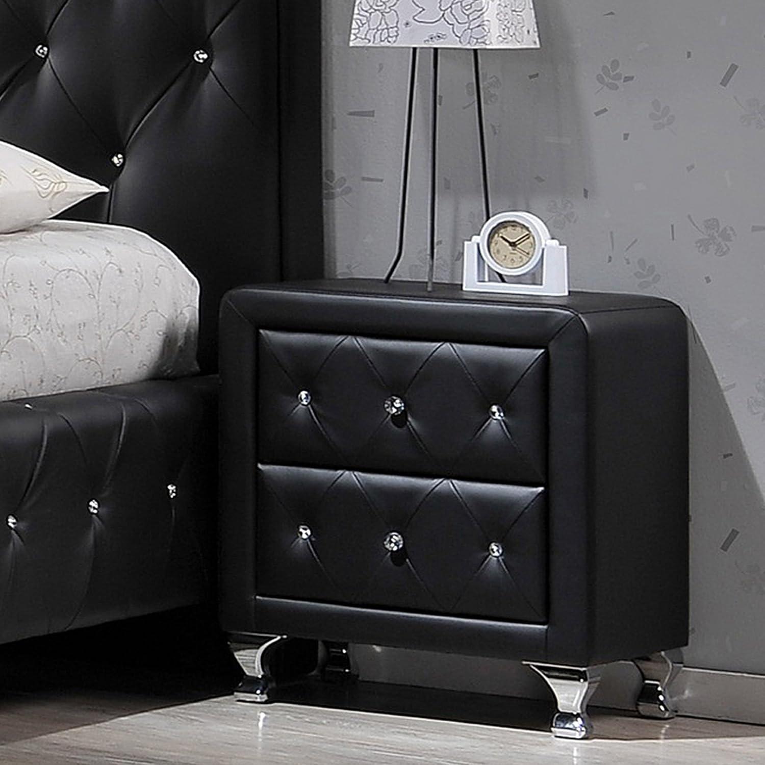 Stella Crystal Modern Nightstand - Baxton Studio