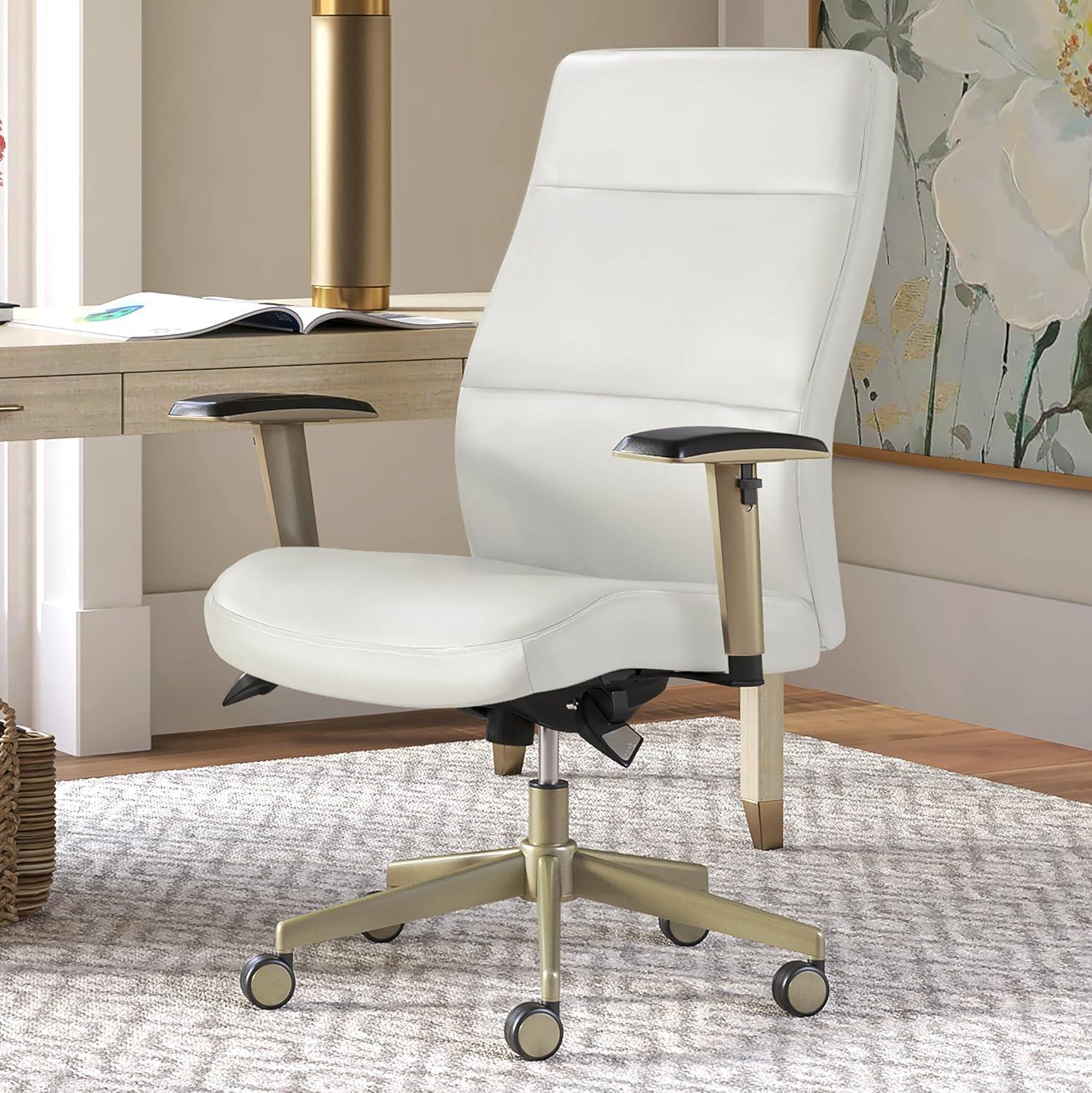 La-Z-Boy Baylor Bonded Leather Adjustable Ergonomic Executive Office Chair with Lumbar Support