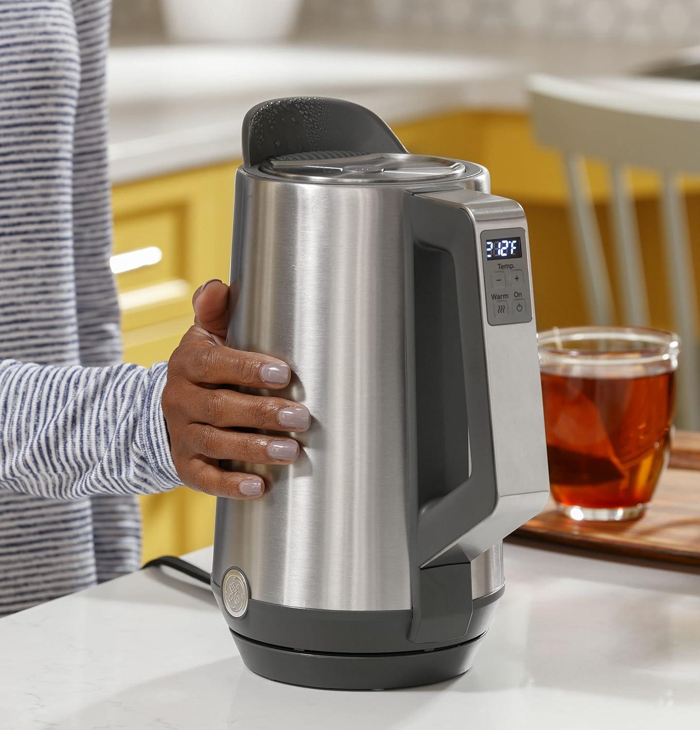 GE - Electric Kettle with Digital Control - Brushed Stainless Steel