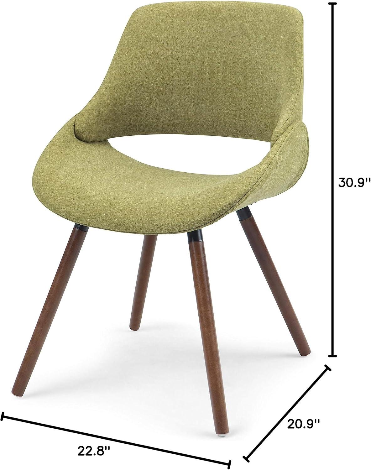 Simpli Home Malden Solid Wood Dining Chair in Acid Green