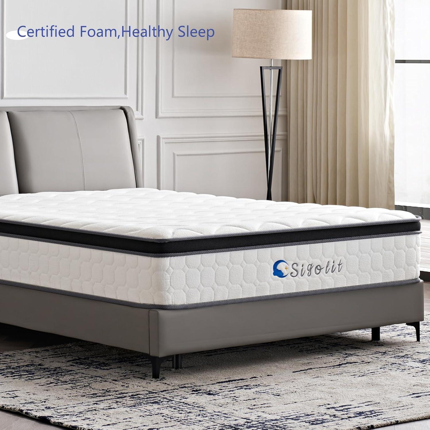 12 Inch King Size Hybrid Mattress - Medium Firm, Memory Foam & Pocket Springs, Motion Isolation, Edge Support, Pressure Relief, Ships Compressed