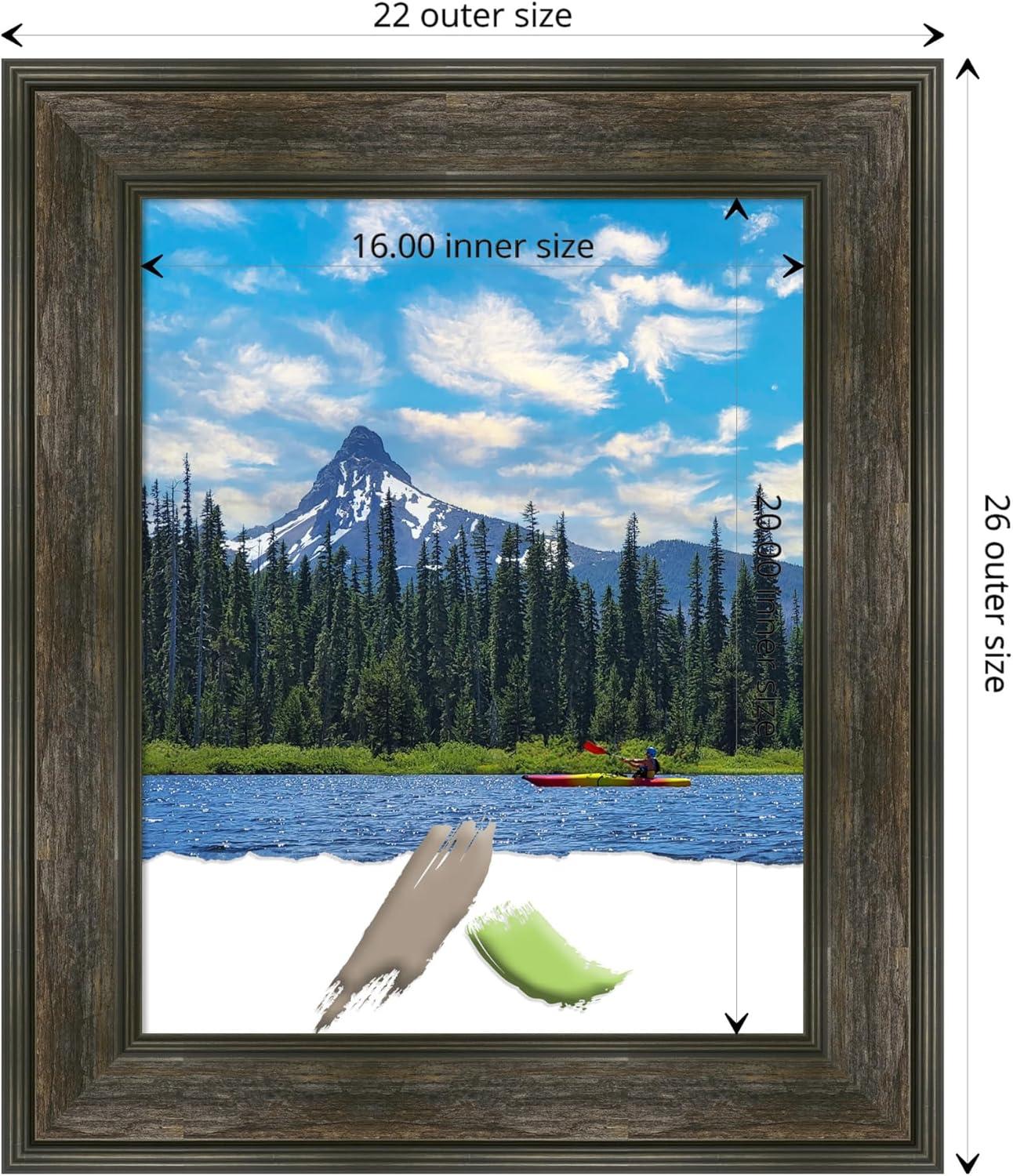 Amanti Art Rail Rustic Char Picture Frame