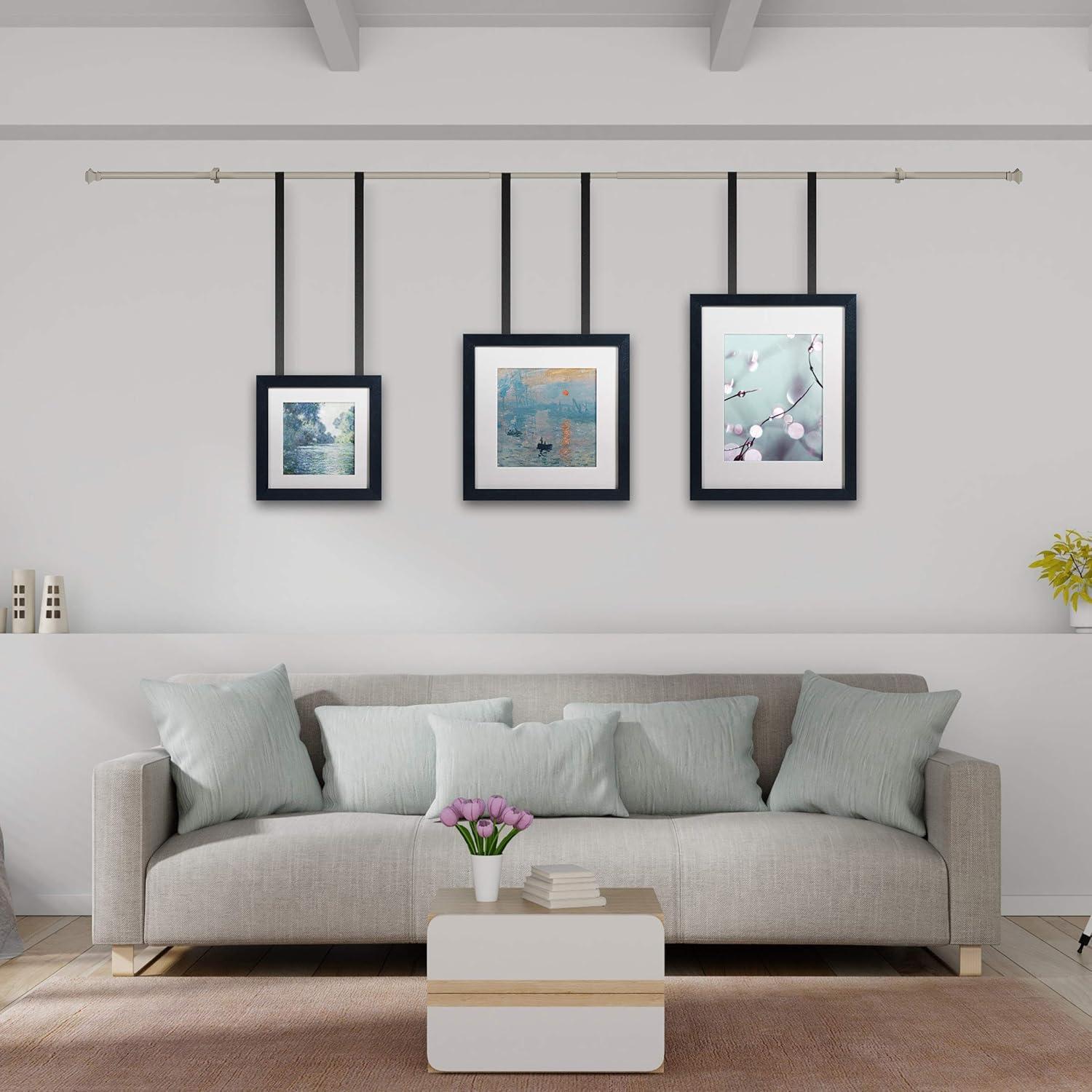 Lavish Home Decorative Modern Square Finials & Hardware- For Home Decor in Bedroom, Living Room & Kitchen- 66-120-Inch (Gray)