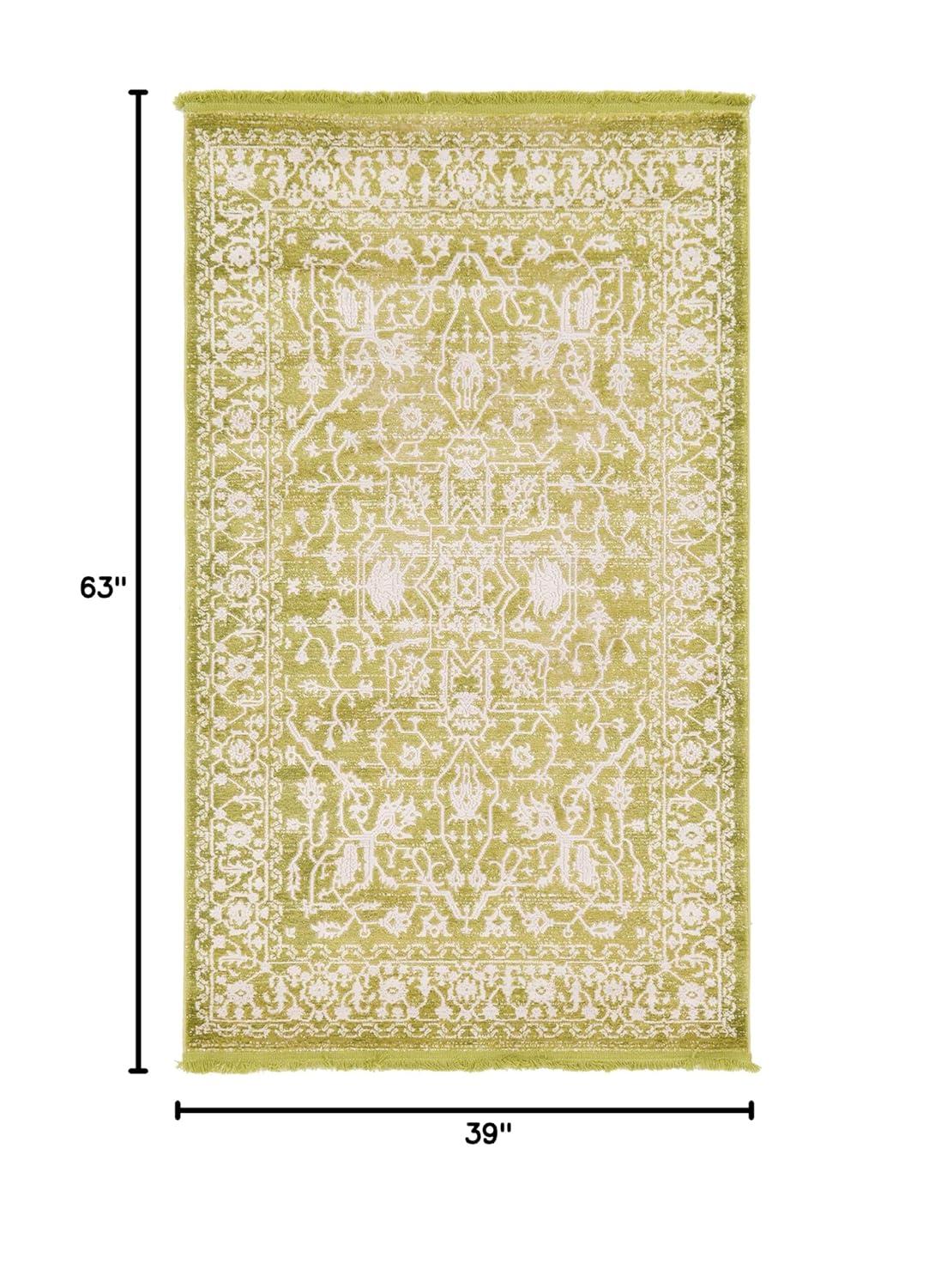 Unique Loom New Classical Collection Area Rug - Olympia (3' 3" x 5' 3" Rectangle Light Green/Ivory)