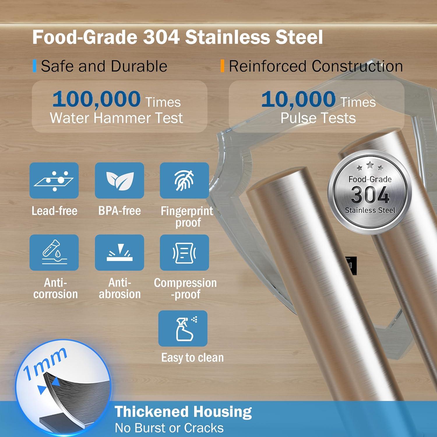 Frizzlife DS99 Dual Countertop Water Filter System, 8-Stage Stainless Steel Faucet Water Filtration System