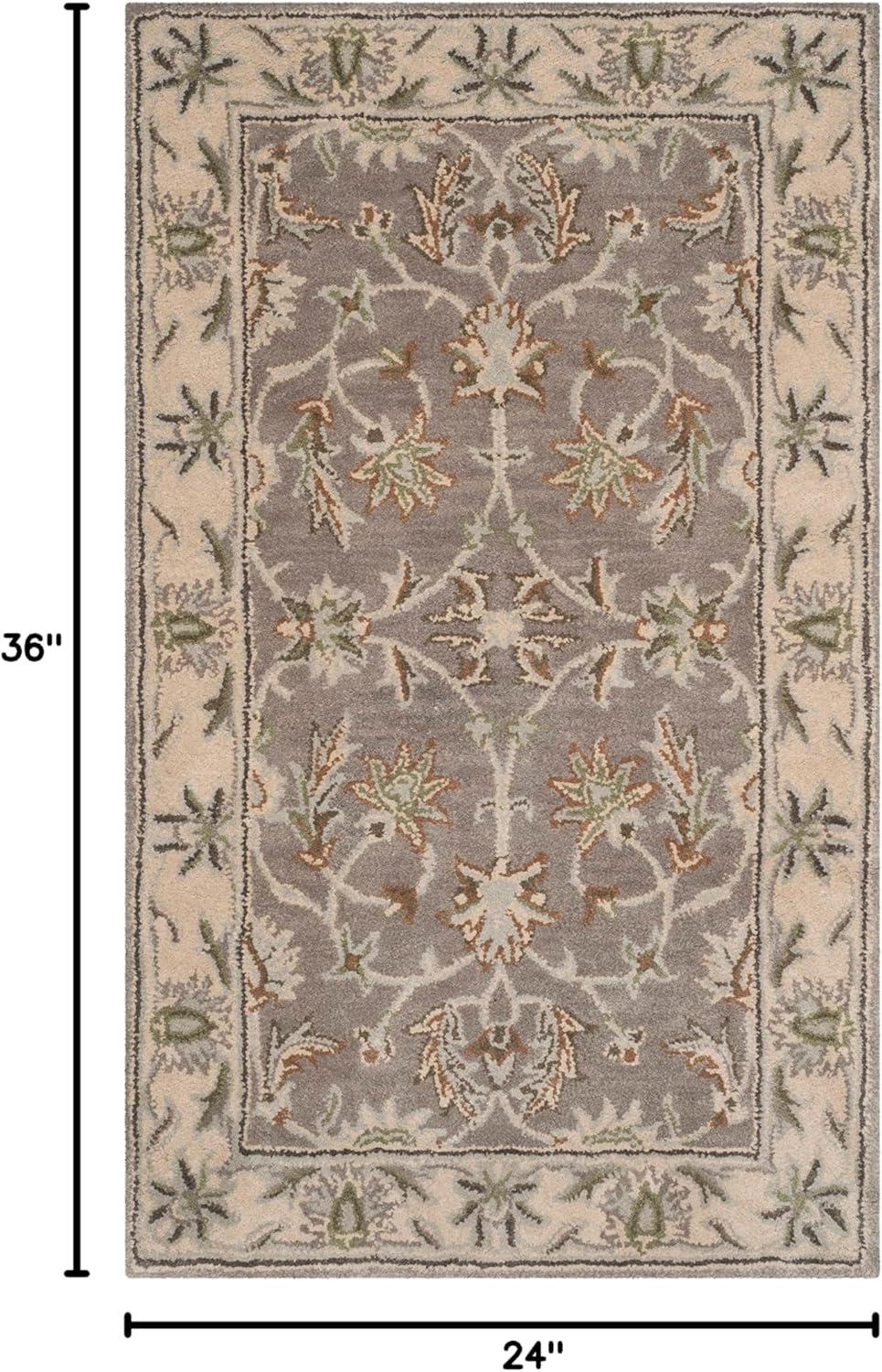 Heritage HG863 Hand Tufted Area Rug - Grey/Beige - 6'x6' - Safavieh.