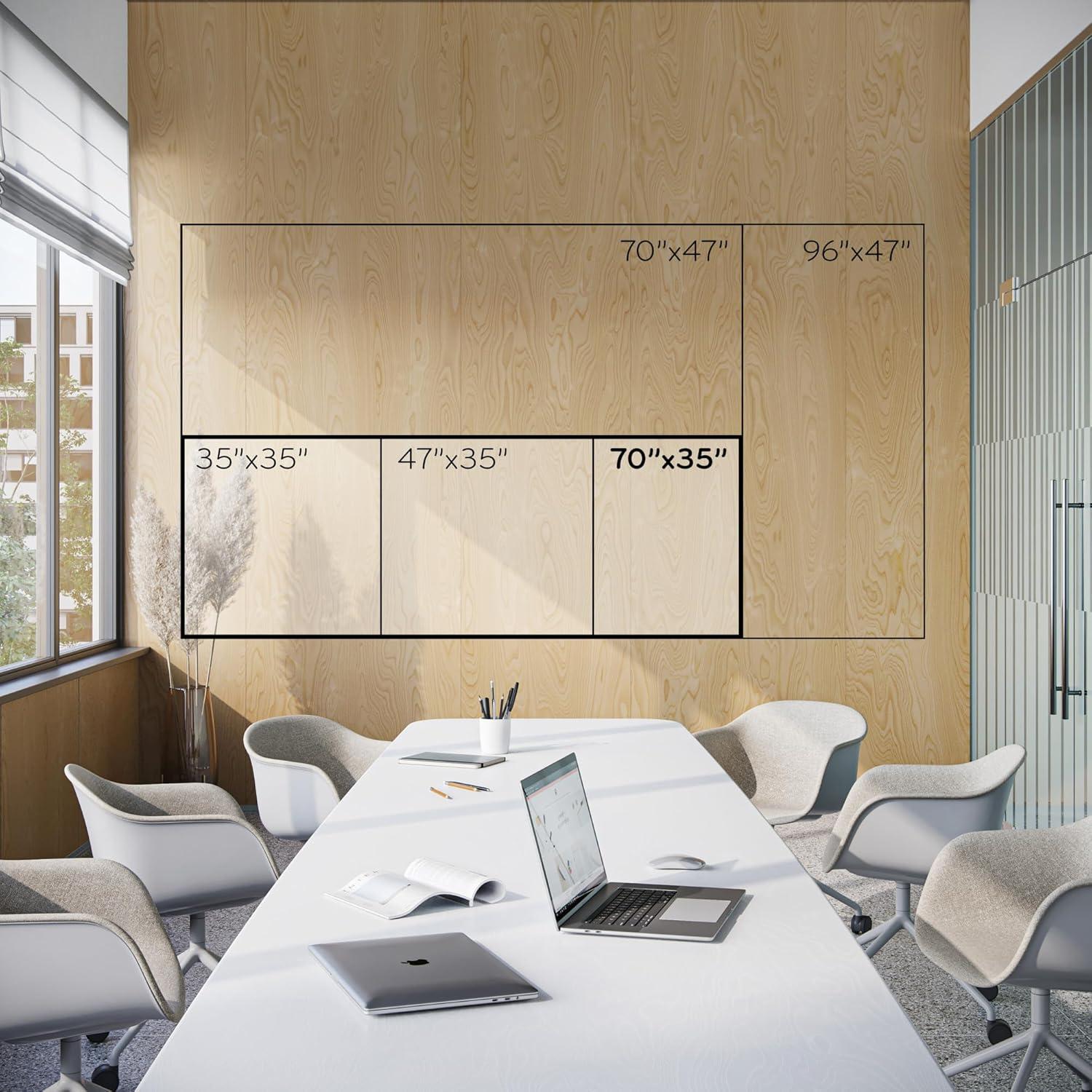 U Brands 70"x35" Frosted Glass Frameless Dry Erase Board White: Wall Mount Glass Whiteboard with Marker Tray