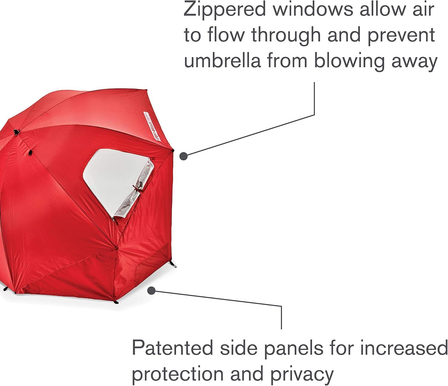 Sport-Brella Red 8-Foot UPF 50+ Beach Umbrella Shelter