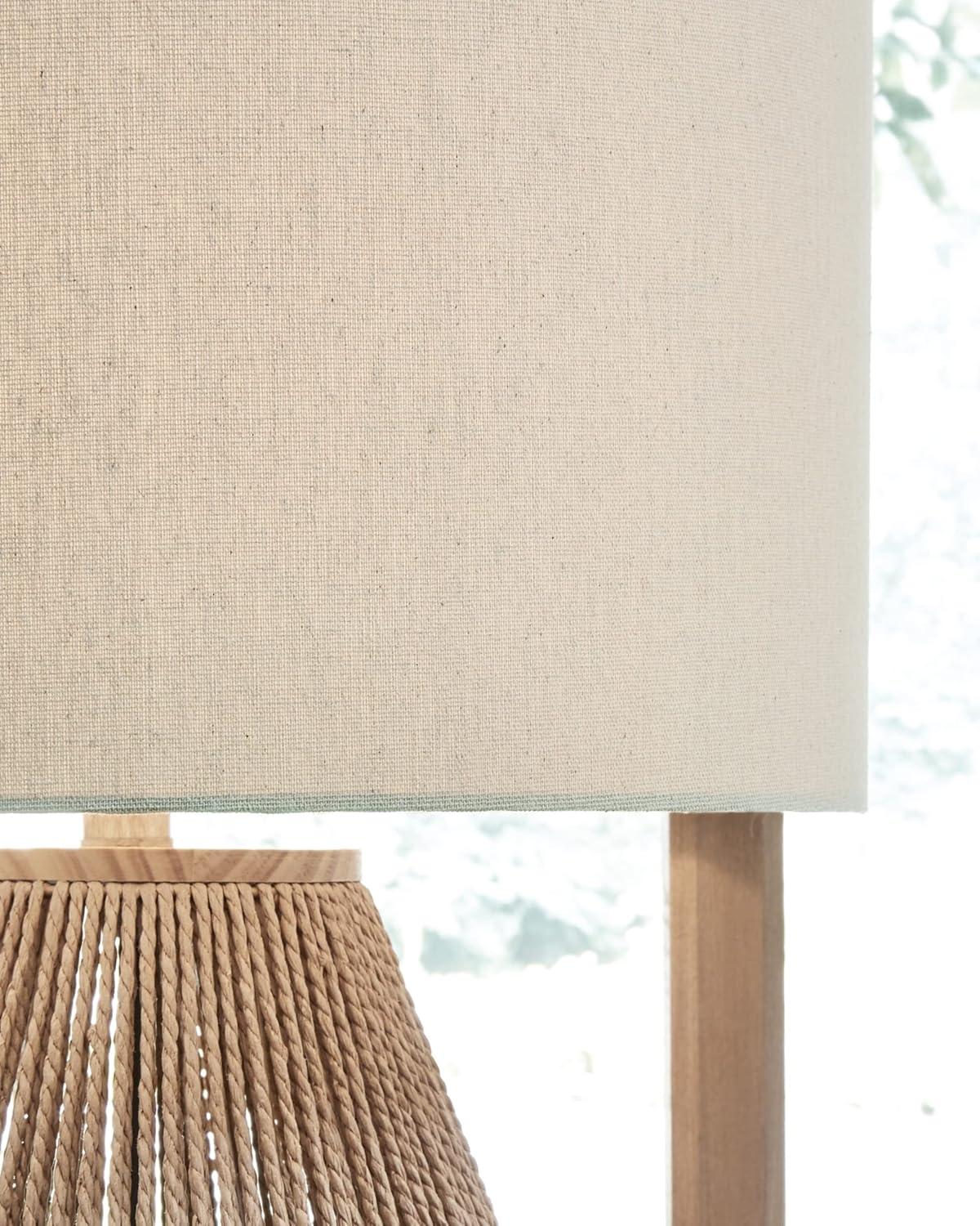 Signature Design by Ashley Clayman Table Lamp  Natural/Beige : Bohemian Style, 3-Way Lighting, UL Listed