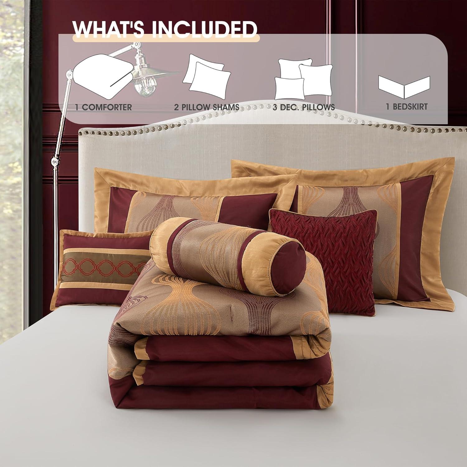 Kath 7 Piece Microfiber Modern & Contemporary Comforter Set