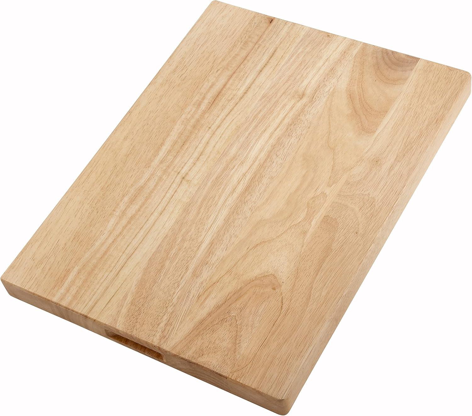 Winco 12x18 Light Brown Hardwood Cutting Board